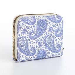 Кошелёк женский на молнии с ремешком, голубой