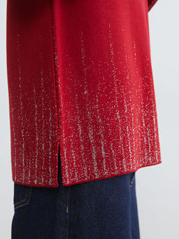 Bisiklet Yaka Desenli Kad?n Triko Kazak