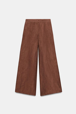 PANTAL?N FLUIDO ANCHO / teja oscuro - Zara фото 8