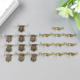 Цена за 10 шт. Замок для шкатулки Ажурный цветок 1,7х1,7 см А-007 - Арт узор фото 2