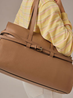 Кожаная сумка Rumi DBR 31152 коричневый капучино фото 12