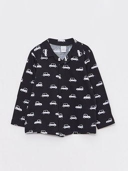 Polo Yaka Uzun Kollu Bask?l? Erkek Bebek Pijama Tak?m - Waikiki фото 2