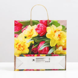 Цена за 10 шт. Пакет Букет для мамы, мягкий пластик, 30?30 см, 120 мкм