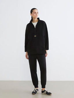 Dik Yaka Nak??l? Polar Kad?n Sweatshirt Tunik