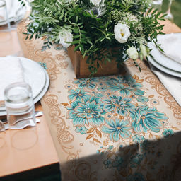 Дорожка столовая, сервировочная 50х180см Летние мотивы-2, хлопок Премиум 236г/м2, упаковка классическая 28х41см, Домашняя мода (Россия)