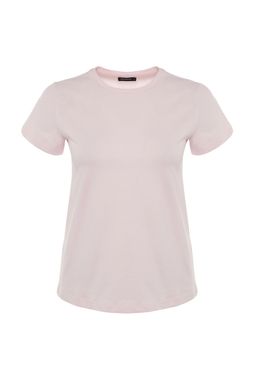 TRENDYOLMILLA Kahverengi-Bej-Haki Cizgili 3lu Paket Basic Bisiklet Yaka Orme T-Shirt TWOSS20TS0146 фото 19