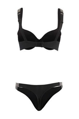 Siyah Tas Detayl? Push Up Ic Camas?r? Tak?m? THMSS26CC00039