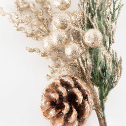 Blumentag VDD-48 Веточка декоративная с шишкой и ягодами 6 х 1 шт. 30 см 01  фото 3