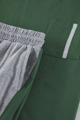 TRENDYOL MAN Yesil Regular Fit Panelli Orme Sortlu Pijama Tak?m? TMNSS25PT00035 - Trendyolmilla фото 7