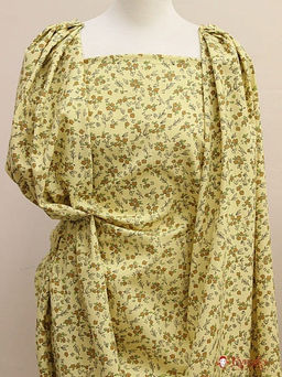 Плательный хлопок Есения цв.светло-горчичный, ш.1.44м, хлопок-100%, 115гр/м.кв - Купава фото 5