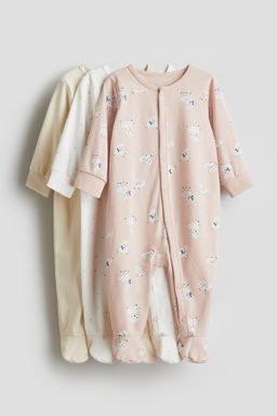 Pack de 3 pijamas enteros en algod?n