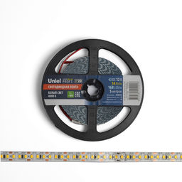 ULS-M14-2835-168LED/m-10mm-IP20-DC12V-14W/m-5M-4000K PROFI Гибкая светодиодная лента на самоклеящейся основе. Катушка 5м. в герметичной упаковке. Белый свет(4000К). ТМ Uniel.