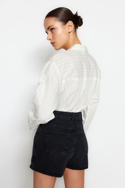 Siyah More Sustainable Mini Denim Sort Etek TWOSS23SR00190