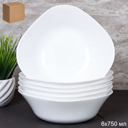 Набор суповых квадратных тарелок 6 штук 750 мл белый / FSW-75 (WHITE) /уп 6 /704200 - Галеонтрейд фото 4