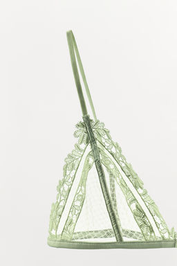 SUJETADOR TRIANGULAR TUL BORDADOS / Crudo / Beige - Zara фото 5