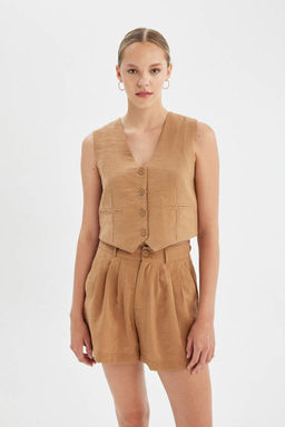 Блейзер из модала стандартного кроя с V-образным вырезом - Defacto фото 3