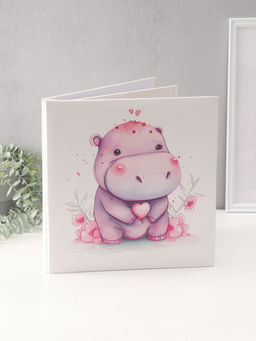 Фотоальбом магнитный на 20 листов Бегемотик с сердечком, кожзам, в коробке, 2.6?32?33.5 см