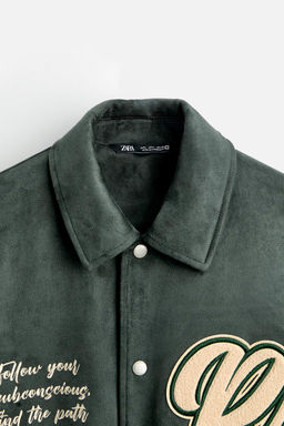 FAUX SUEDE JACKET WITH PATCHES - Zara фото 8