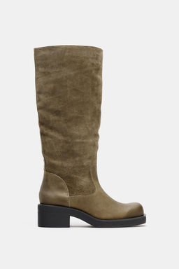 CONTRAST LEATHER BOOTS - Zara фото 3