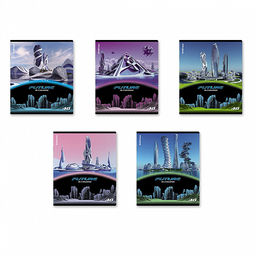 Цена за 5 шт. Тетрадь общая ученическая ErichKrause Future, 48 листов, клетка, глянцевая ламинация_MIX-PACK  фото 2