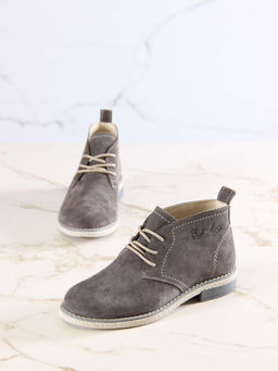 Ботинки 309.rosegr.Серый замок замша