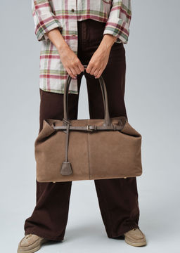 Замшевая сумка Daniela DBR 31375 серо-коричневый фото 10