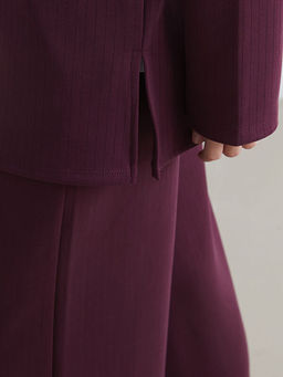 Dik Yaka ?izgili Oversize Kad?n Ti??rt