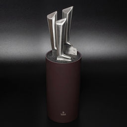 Подставка для ножей Дартмур д11см, h22,2см, спагетти, матовый пластик, серо-коричневый, цветная коробка, TalleR (Китай) - Домашняя мода фото 4