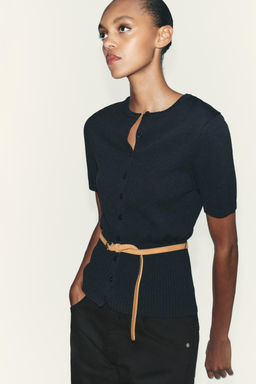 SHORT SLEEVE BELTED CARDIGAN - Zara фото 7