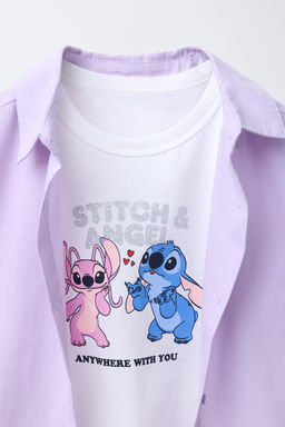 PLAIN SHIRT WITH LILO & STITCH  DISNEY CROPPED T-SHIRT PACK - Zara фото 5