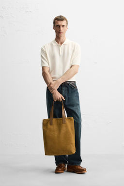 RIBBED KNIT POLO SHIRT