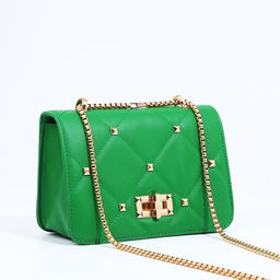 Сумка женская мессенджер на клапане, 20×8×13 см, зелёная