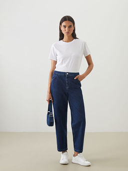 Beli Lastikli Straight Fit Kad?n Jean Pantolon