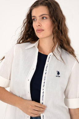 Kad_n Beyaz Uzun Kollu G_mlek Sepette S_rpriz _ndirim - U.s. polo assn фото 2