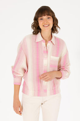 U. S. Polo Assn Женская розовая рубашка с длинным рукавом