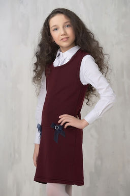 Сарафан для девочек 7067. 1096 бордо