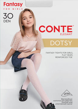 CONTE DOTSY Колготки в мелкую точку с усиленным торсом-шортиками bianco