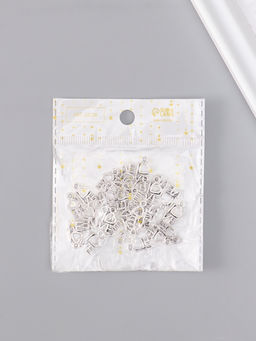 Металлический элемент декоративная подвеска «Арт Узор. Love с сердечком», серебро, набор 30 шт., 1.4×0.8 см