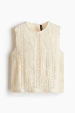 Blusa efecto arrugado con inserciones de encaje - H&m фото 3