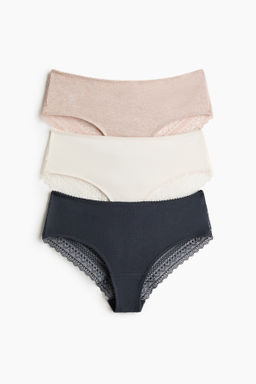 Pack de 3 bragas hipster de encaje y algod?n - H&m фото 8