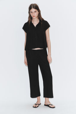 CAMISA FLUIDA ASIM?TRICA / Negro