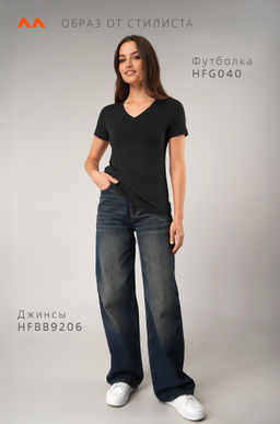 Женская футболка из вискозы с V-вырезом Happyfox