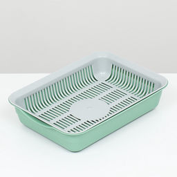 Лоток с сеткой 34,5 х 25,5 х 7,5 см, серый/оливковый