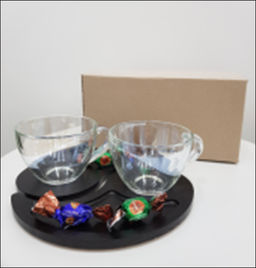 Бар чайный Инь-Янь Радуга (Чайная подставка +2 кружки 200мл) / B-CH-RN-1416 /уп 12/