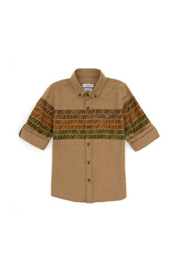 Рубашка кокосового цвета с длинным рукавом для мальчика - U.s. polo assn фото 2