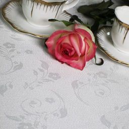 Арт. 13005/2/PВ/170, НЕЗАБУДКА, цвет ЭКРЮ (СЛИВКИ), тефлоновая пропитка, ГОТОВЫЕ СКАТЕРТИ ширина 160 см x высота 120 см