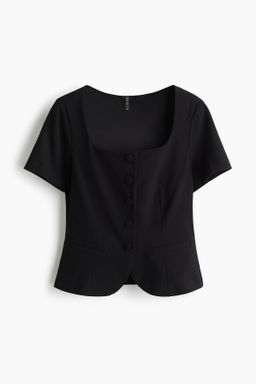 Top con botonadura frontal