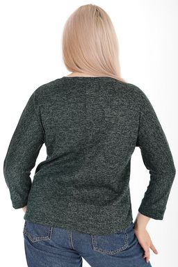 Блузка трикотажная с завязками на талии темно-зеленая - Almond фото 3