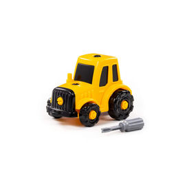 Конструктор-транспорт Трактор (20 элементов) (жёлто-чёрный) (в коробке)