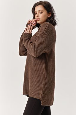 Туника вязаная горький шоколад
